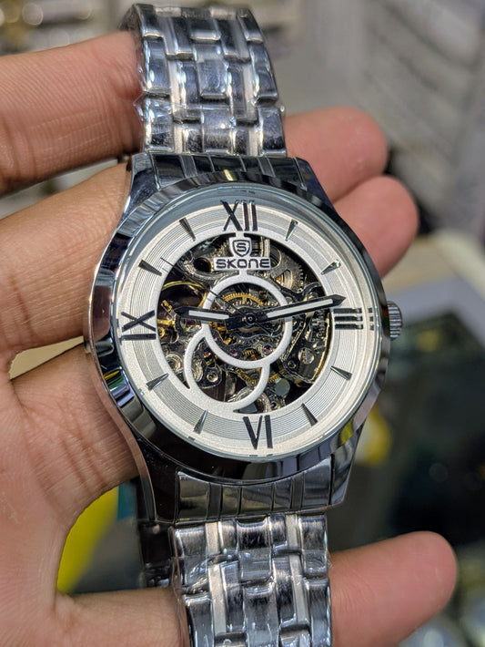 Silver Skone in Roman Style Skeleton Mechanical Dial (Automatic)