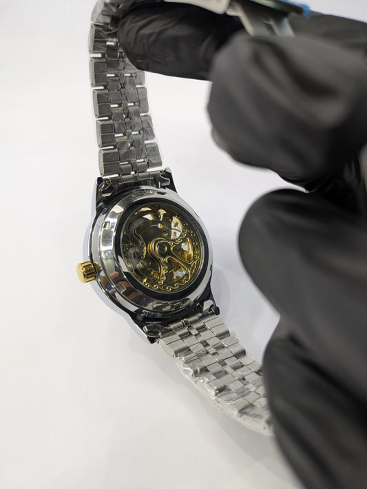 Rolex Two-Tone Style Skeleton Mechanical Dial(Automatic) With Date