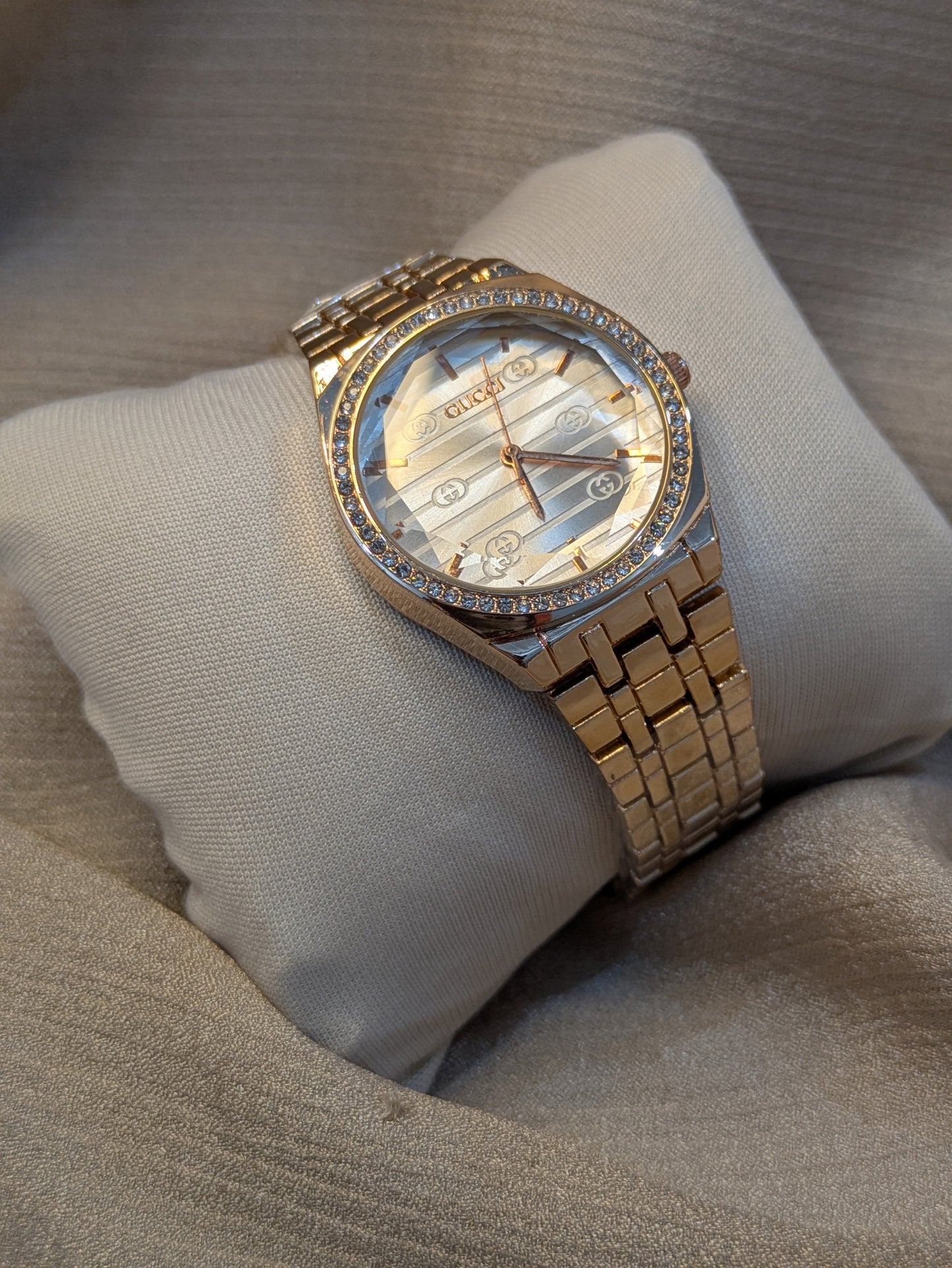 Gucci Gold Edition Diamond Encrusted Bezel & Patterned Design