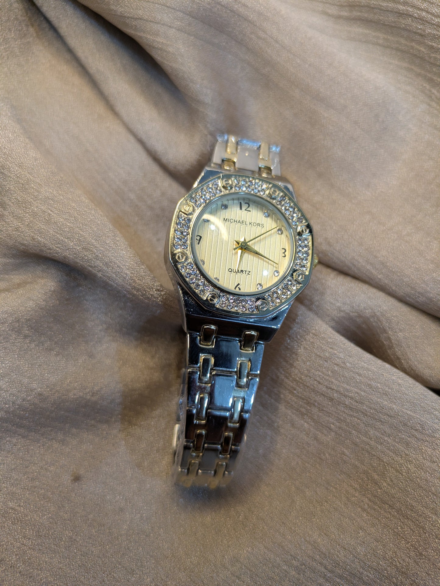 Michael Kors Silver&Gold Edition With Diamond Encrusted Bezel