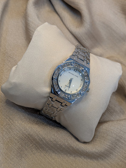 Michael Kors Silver Edition With Diamond Encrusted Bezel