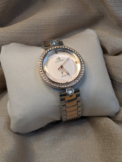 Daniel Klein Royal Edition With Diamond Bezel & Textured White Dial