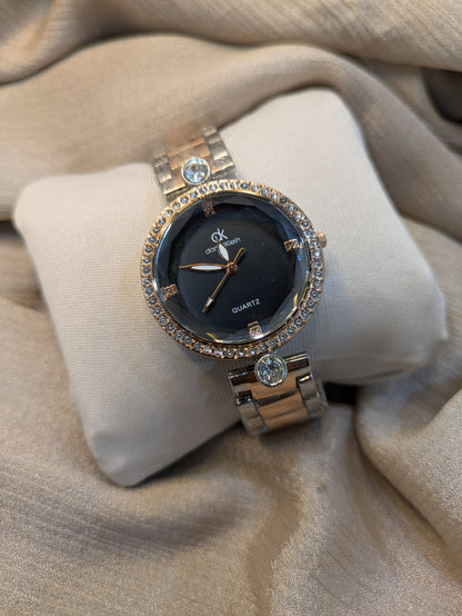 Daniel Klein Royal Edition With Diamond Bezel & Textured Black Dial
