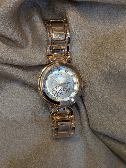 Chanel Rose Gold Snowflake Edition With Diamond Accents