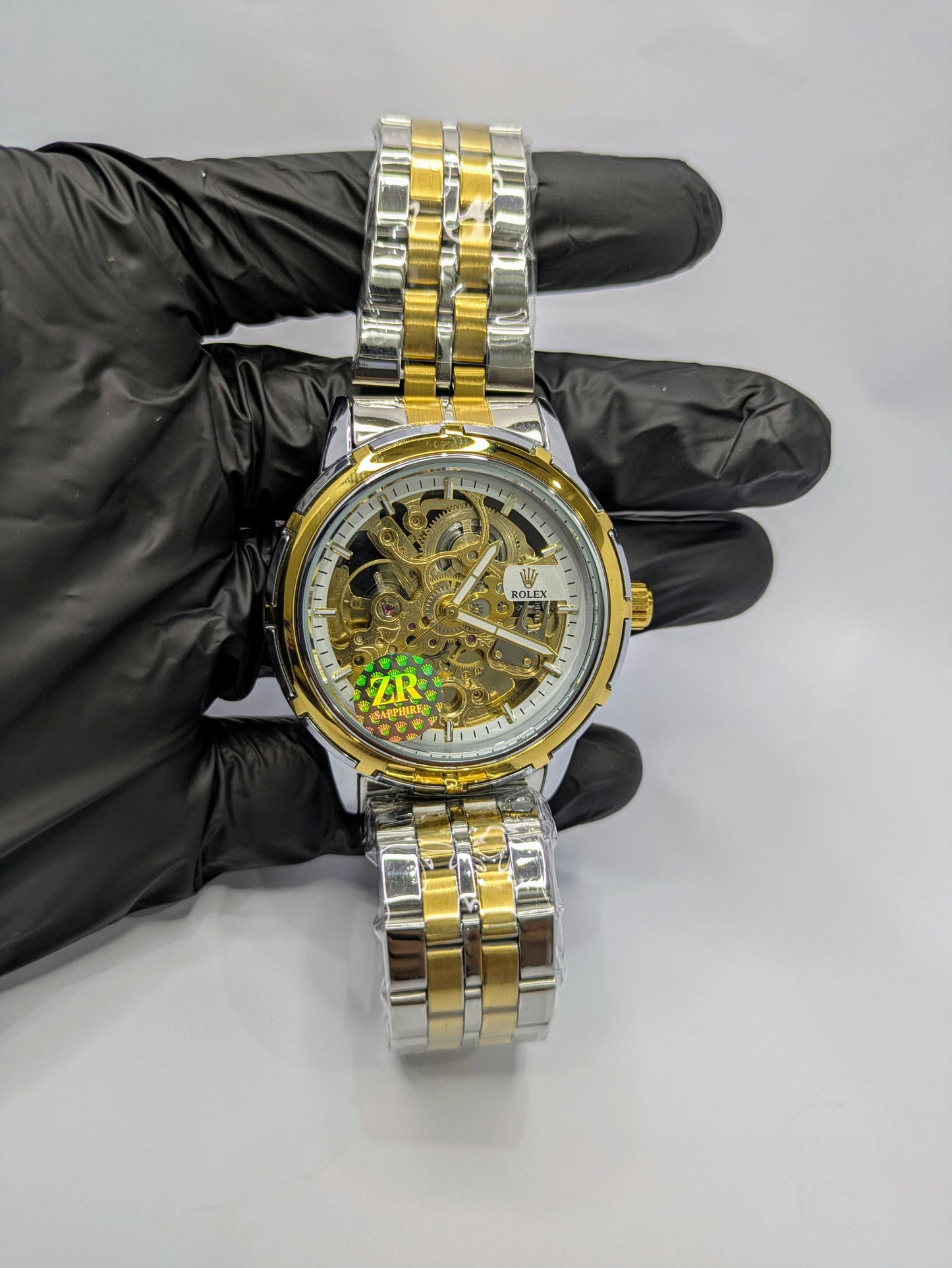 Rolex Two-Tone Style Skeleton Mechanical Dial(Automatic)