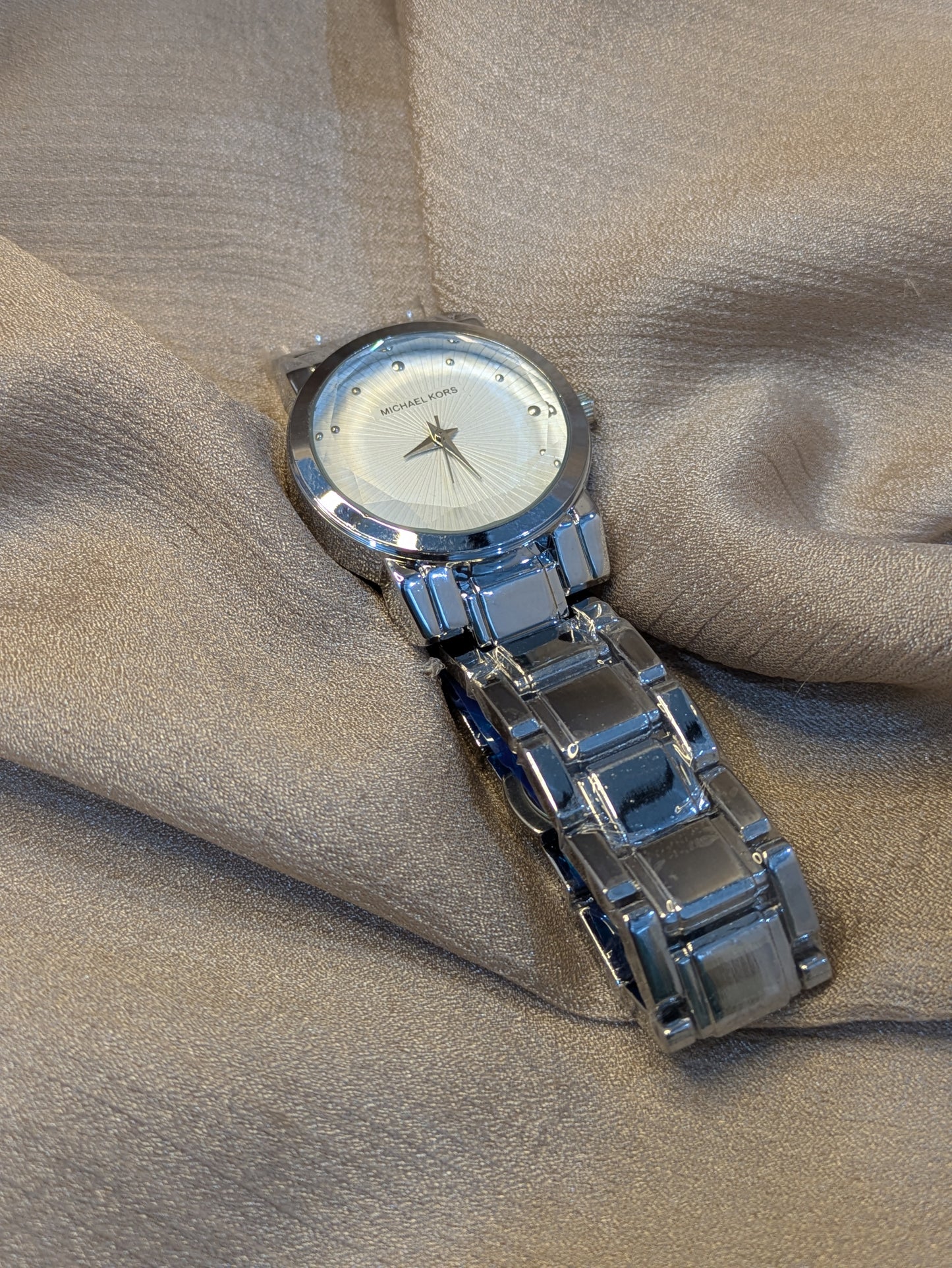 Michael Kors Silver Octagonal Diamond Bezel Edition