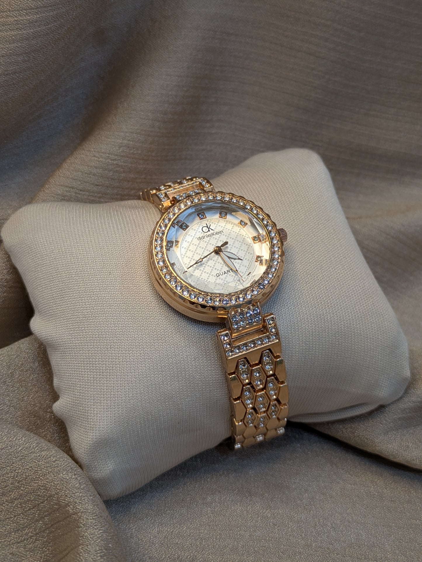 Daniel Klein Rose Gold Edition With Diamond Encrusted Bezel & Strap