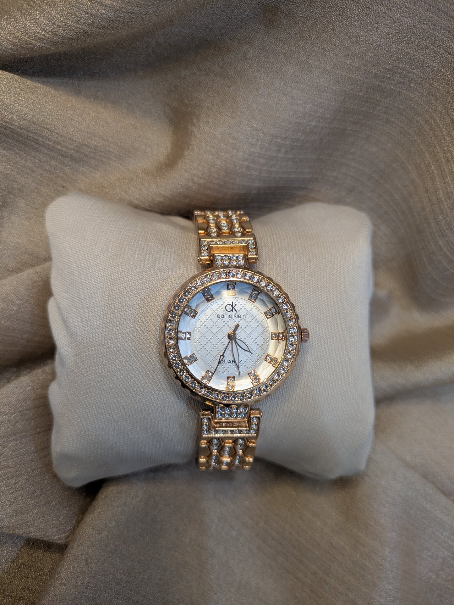 Daniel Klein Rose Gold Edition With Diamond Encrusted Bezel & Strap