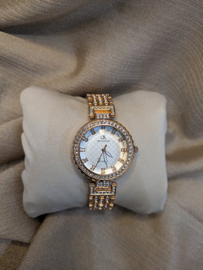 Daniel Klein Rose Gold Edition With Diamond Encrusted Bezel & Strap