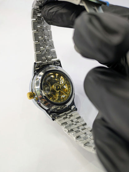 Rolex Two-Tone Style Skeleton Mechanical Dial(Automatic)