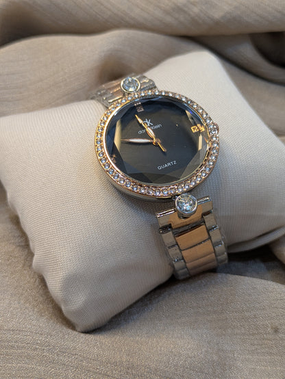 Daniel Klein Royal Edition With Diamond Bezel & Textured Black Dial
