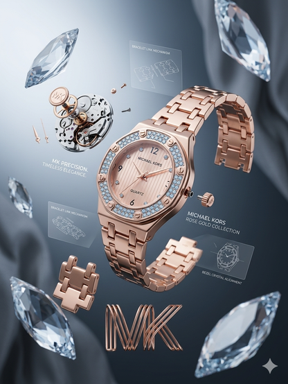 Michael Kors Rose Gold Edition With Diamond Encrusted Bezel