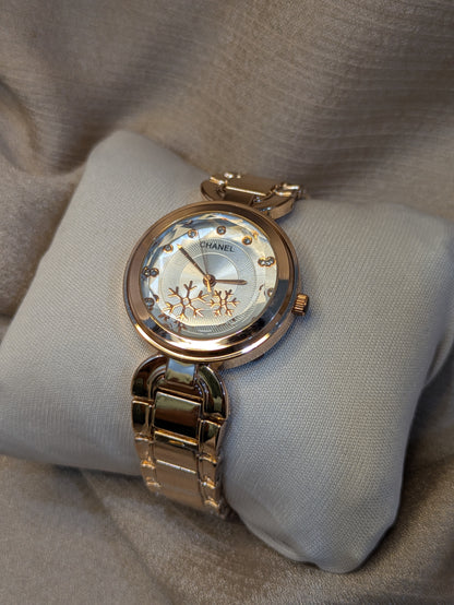 Chanel Rose Gold Snowflake Edition With Diamond Accents