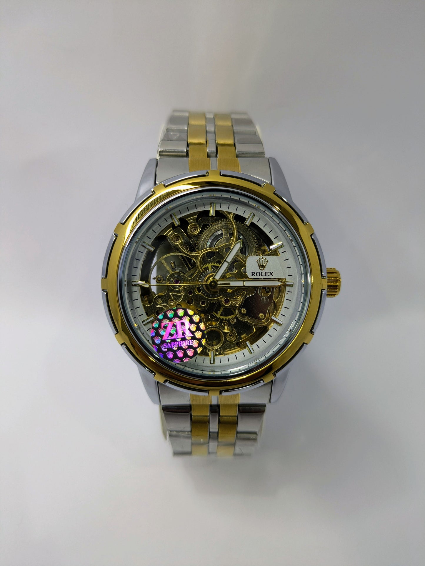 Rolex Two-Tone Style Skeleton Mechanical Dial(Automatic)