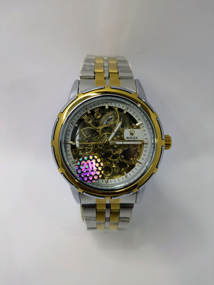 Rolex Two-Tone Style Skeleton Mechanical Dial(Automatic)