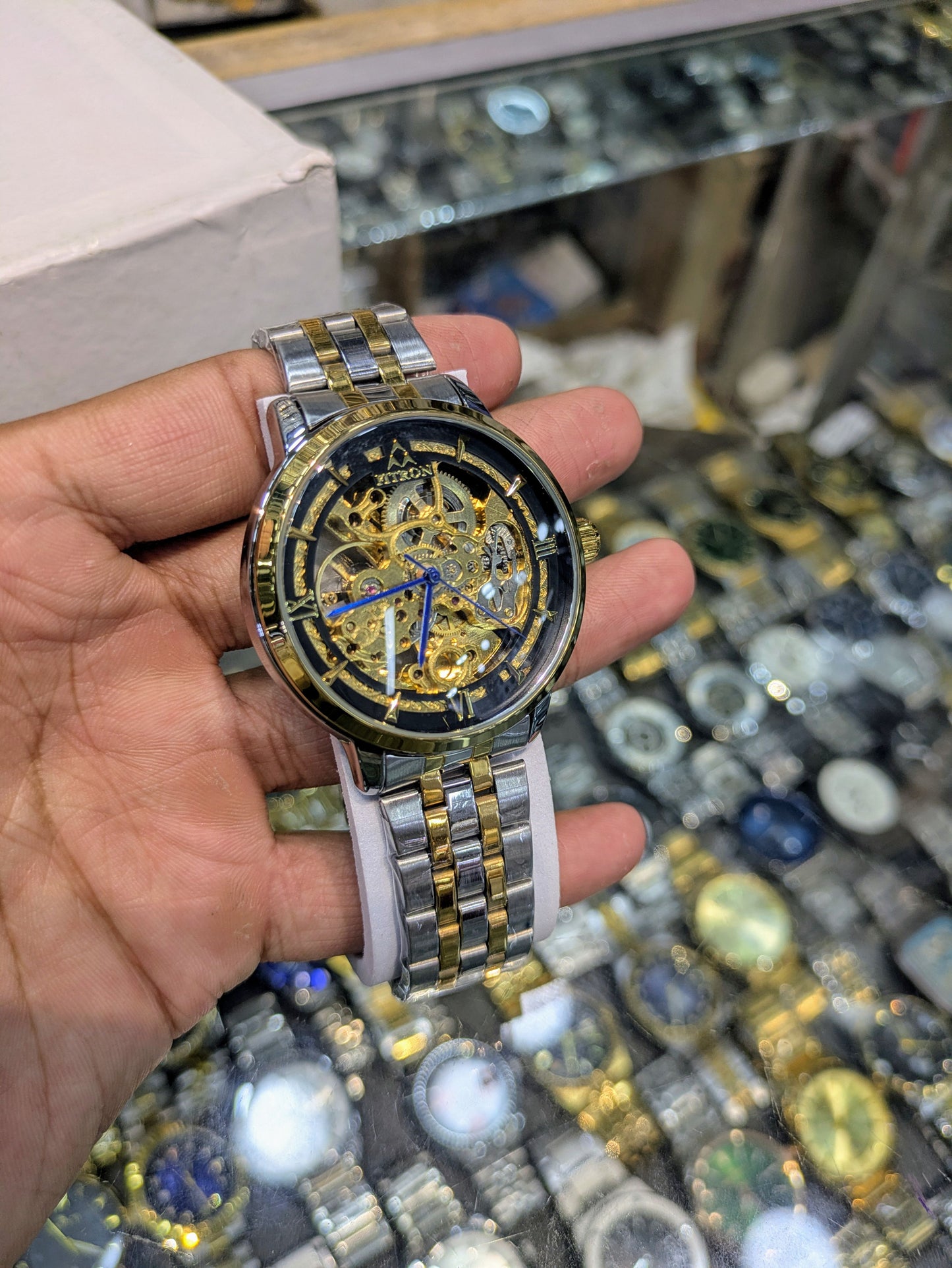 FiTron Two-Tone Style Skeleton Mechanical Dial(Automatic)