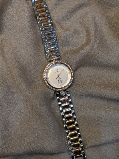 Daniel Klein Royal Edition With Diamond Bezel & Textured White Dial