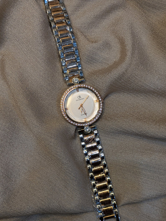 Daniel Klein Royal Edition With Diamond Bezel & Textured White Dial