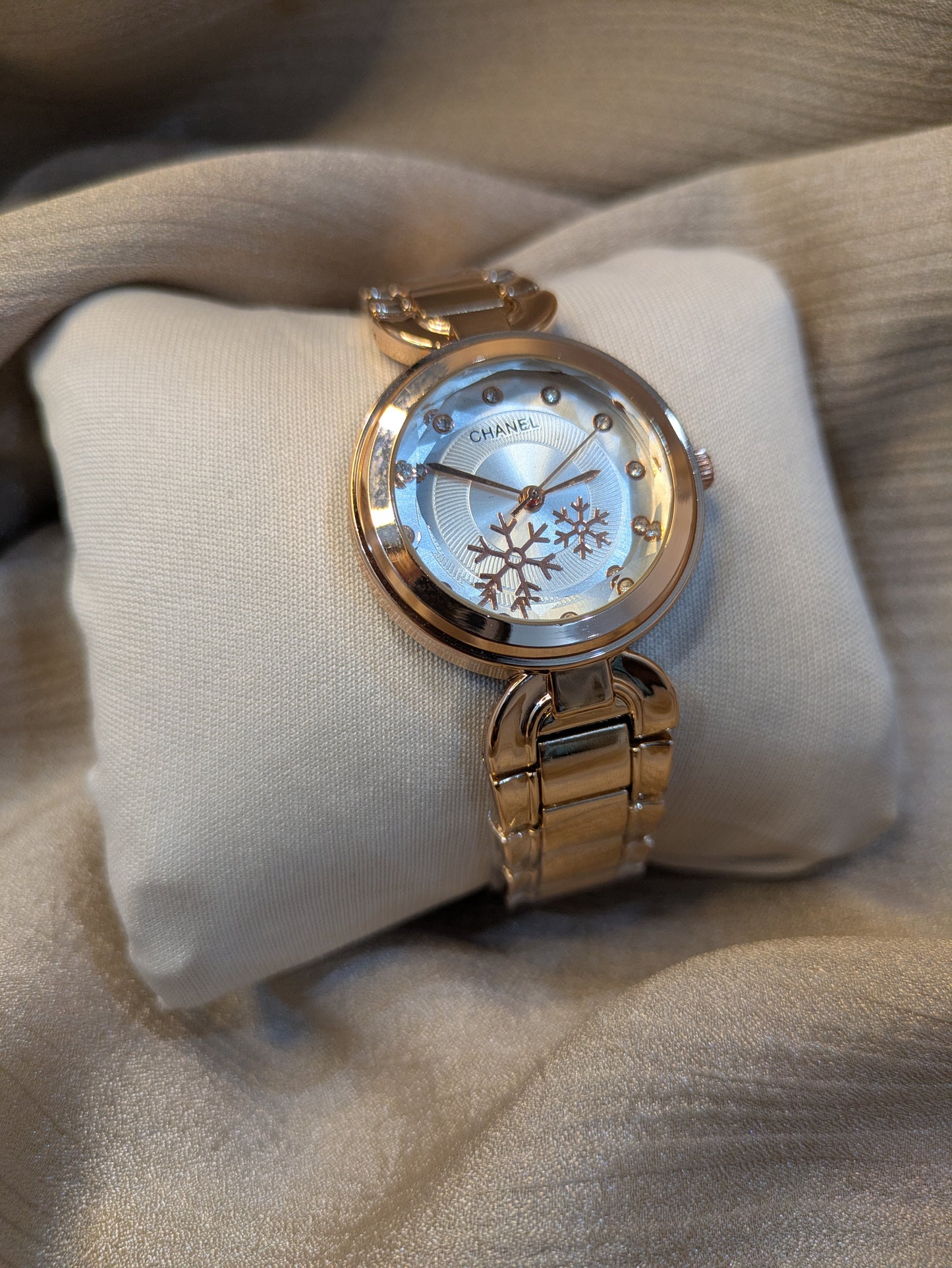 Chanel Rose Gold Snowflake Edition With Diamond Accents