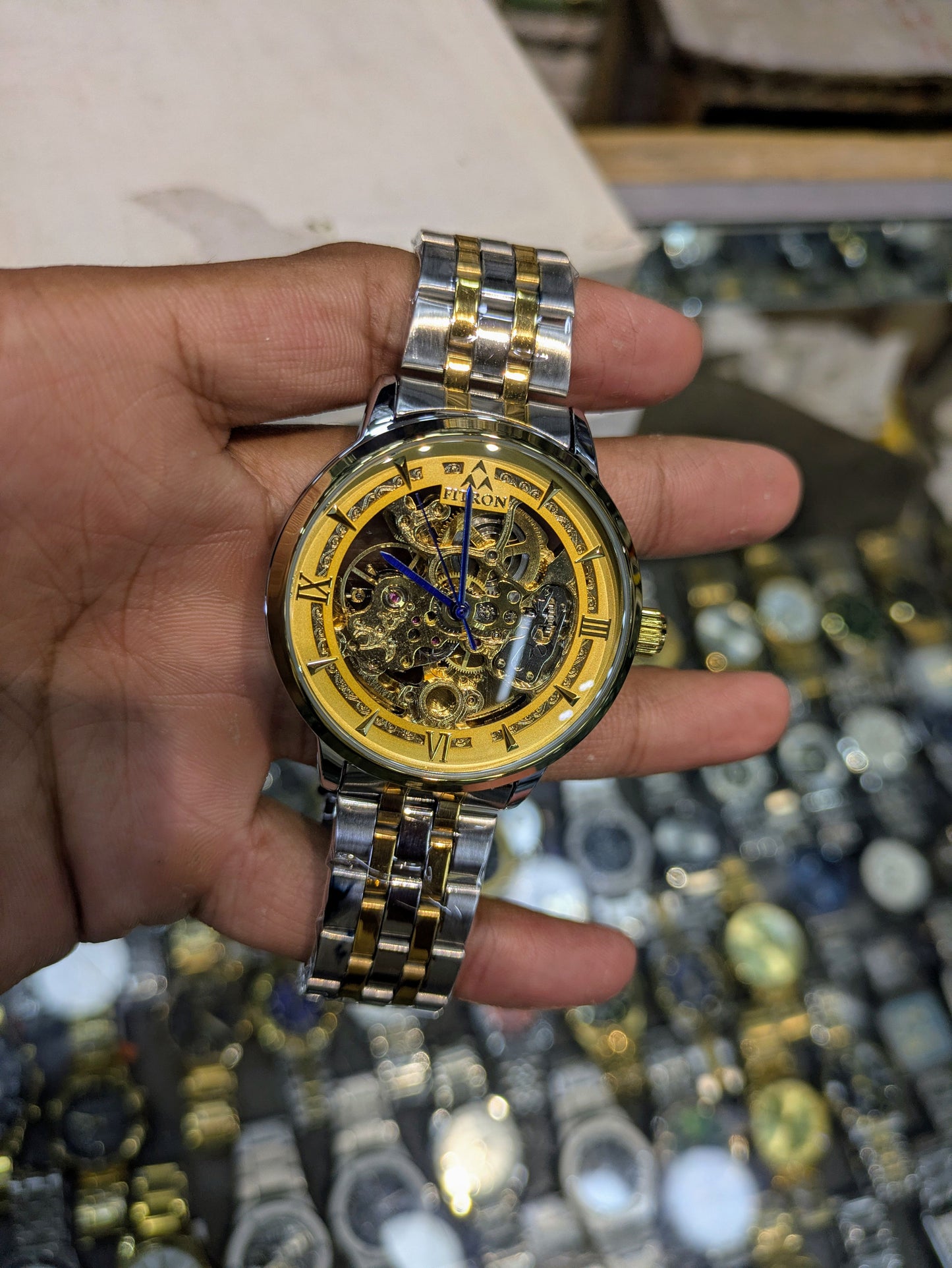 FiTron Two-Tone Style Skeleton Mechanical Dial(Automatic)