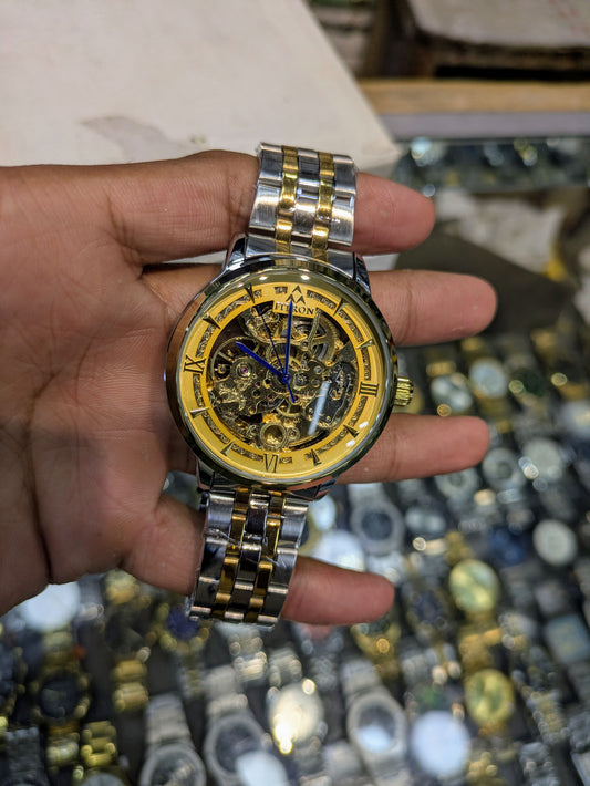 FiTron Two-Tone Style Skeleton Mechanical Dial(Automatic)