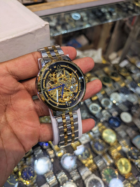 FiTron Two-Tone Style Skeleton Mechanical Dial(Automatic)
