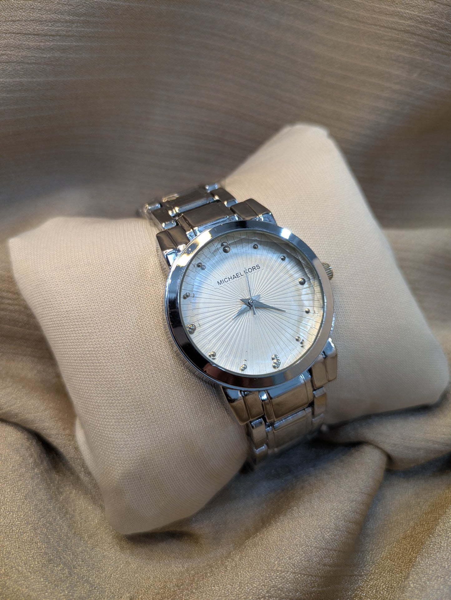 Michael Kors Silver Octagonal Diamond Bezel Edition