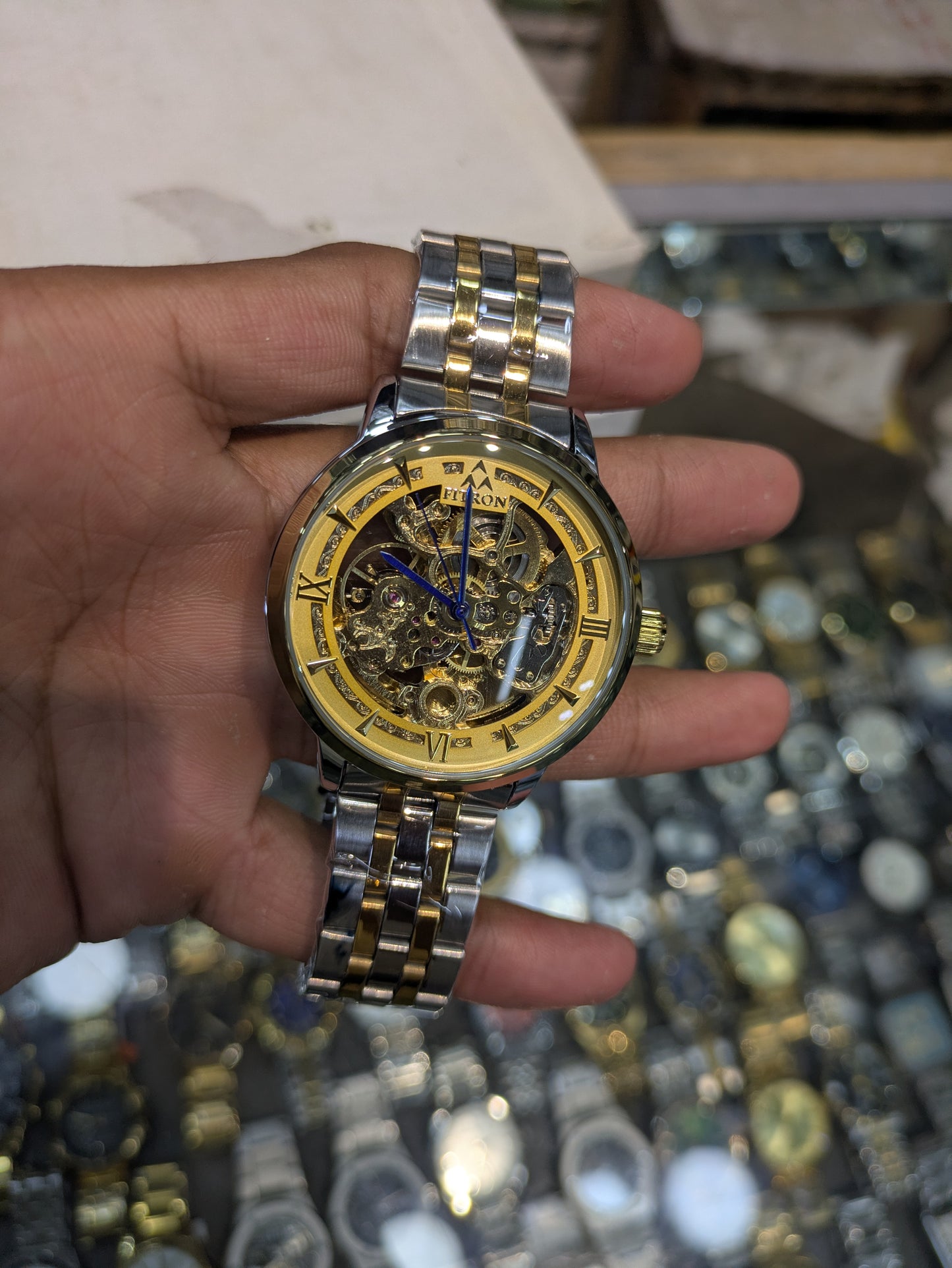 FiTron Two-Tone Style Skeleton Mechanical Dial(Automatic)