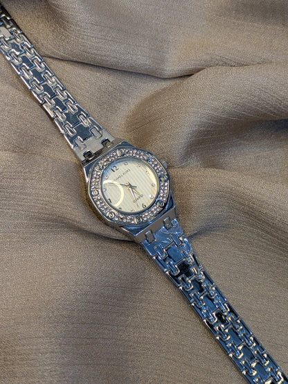 Michael Kors Silver Edition With Diamond Encrusted Bezel