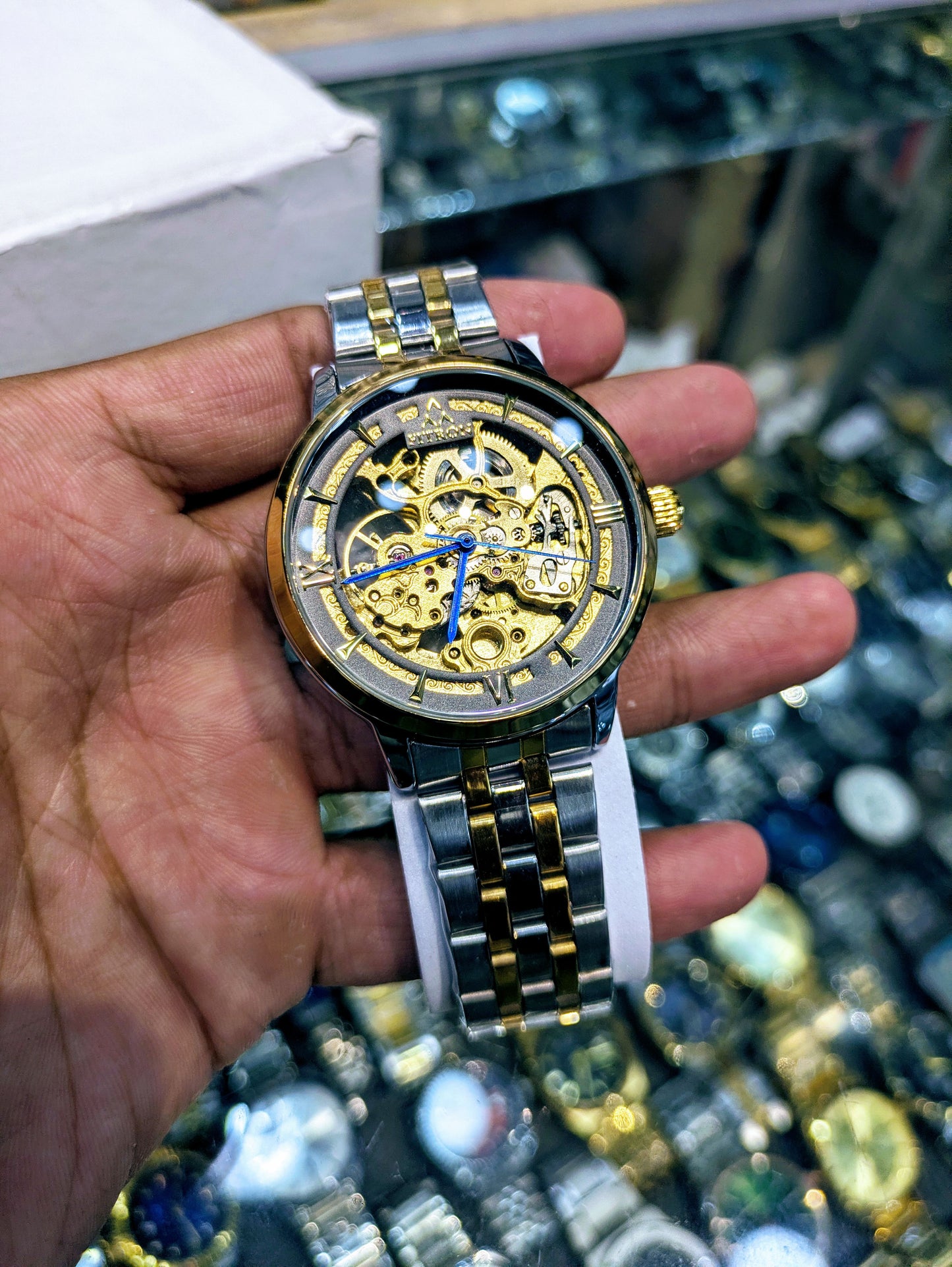 FiTron Two-Tone Style Skeleton Mechanical Dial(Automatic)
