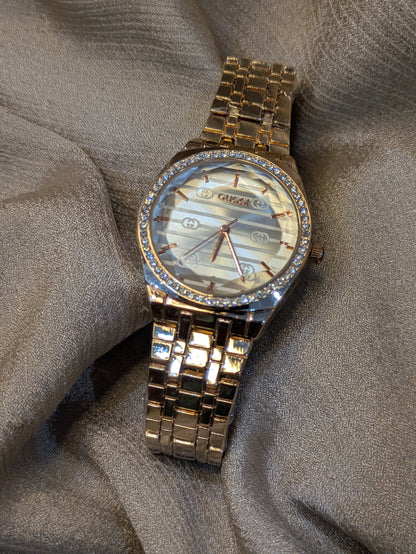 Gucci Gold Edition Diamond Encrusted Bezel & Patterned Design