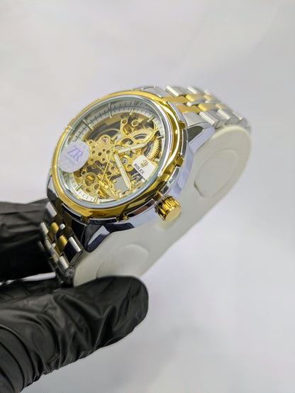 Rolex Two-Tone Style Skeleton Mechanical Dial(Automatic)