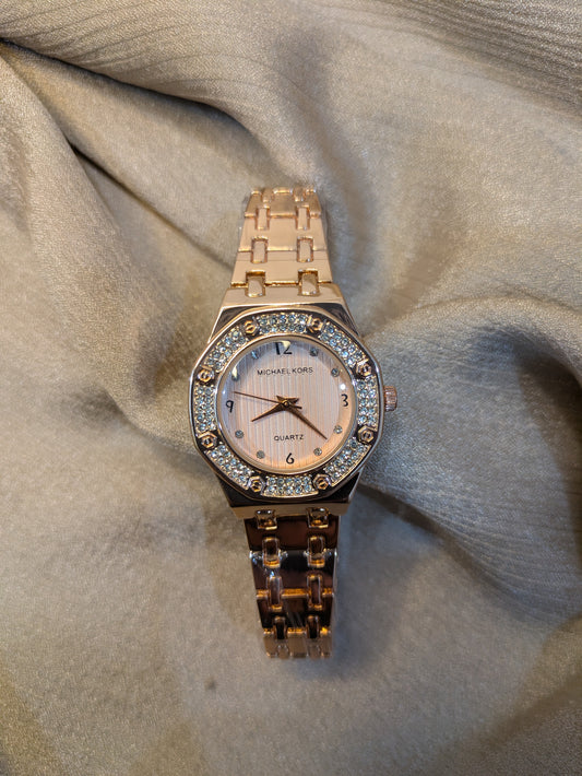 Michael Kors Rose Gold Edition With Diamond Encrusted Bezel