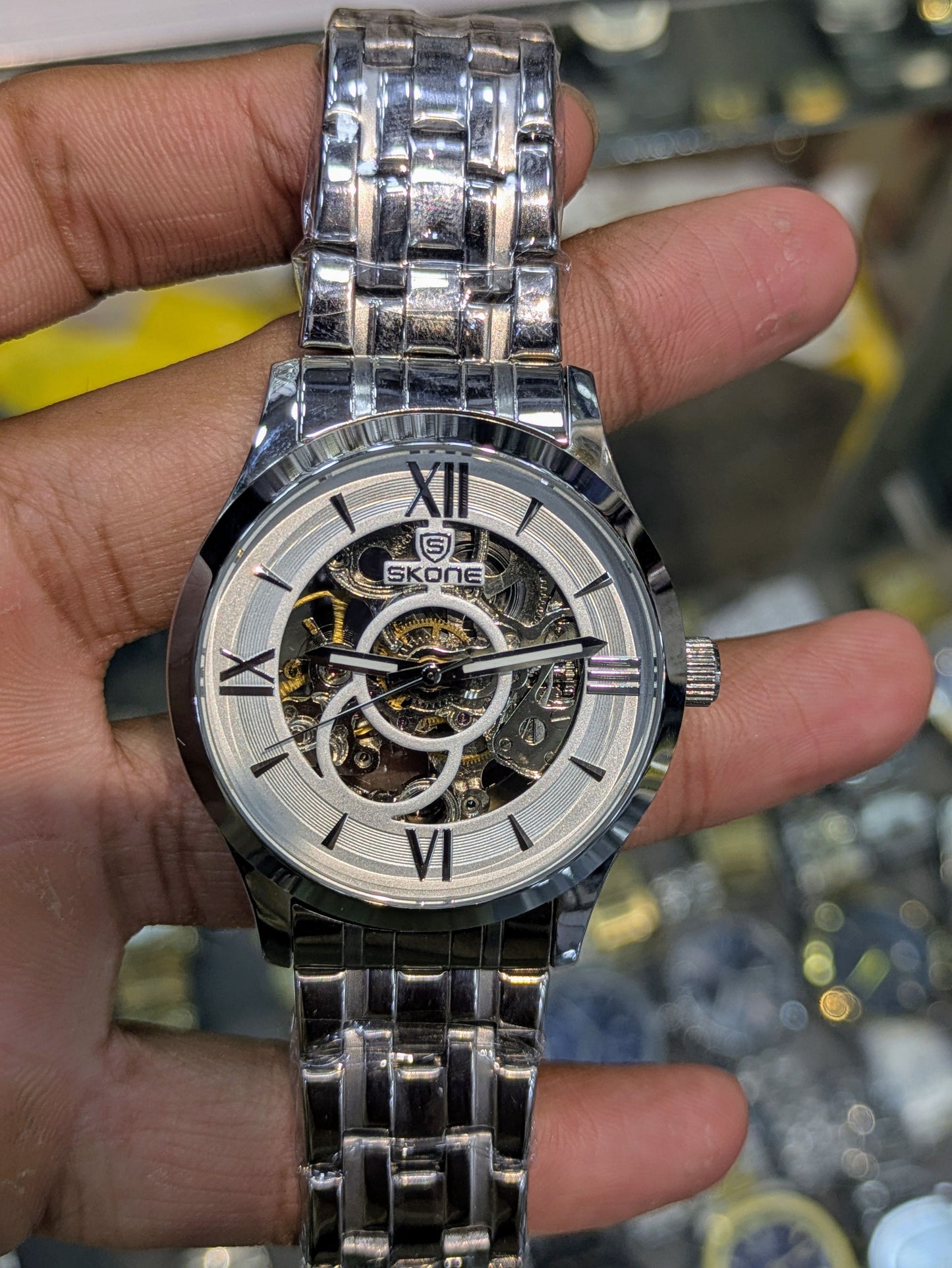 Silver Skone in Roman Style Skeleton Mechanical Dial (Automatic)