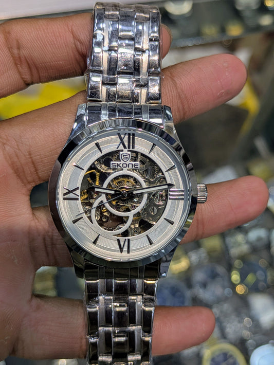 Silver Skone in Roman Style Skeleton Mechanical Dial (Automatic)