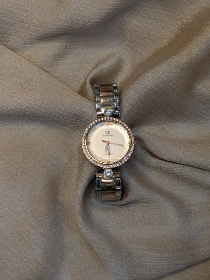 Daniel Klein Royal Edition With Diamond Bezel & Textured White Dial