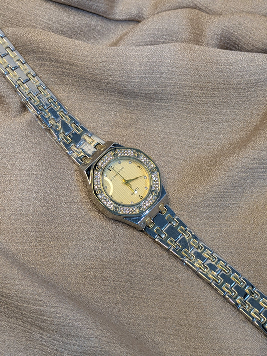 Michael Kors Silver&Gold Edition With Diamond Encrusted Bezel
