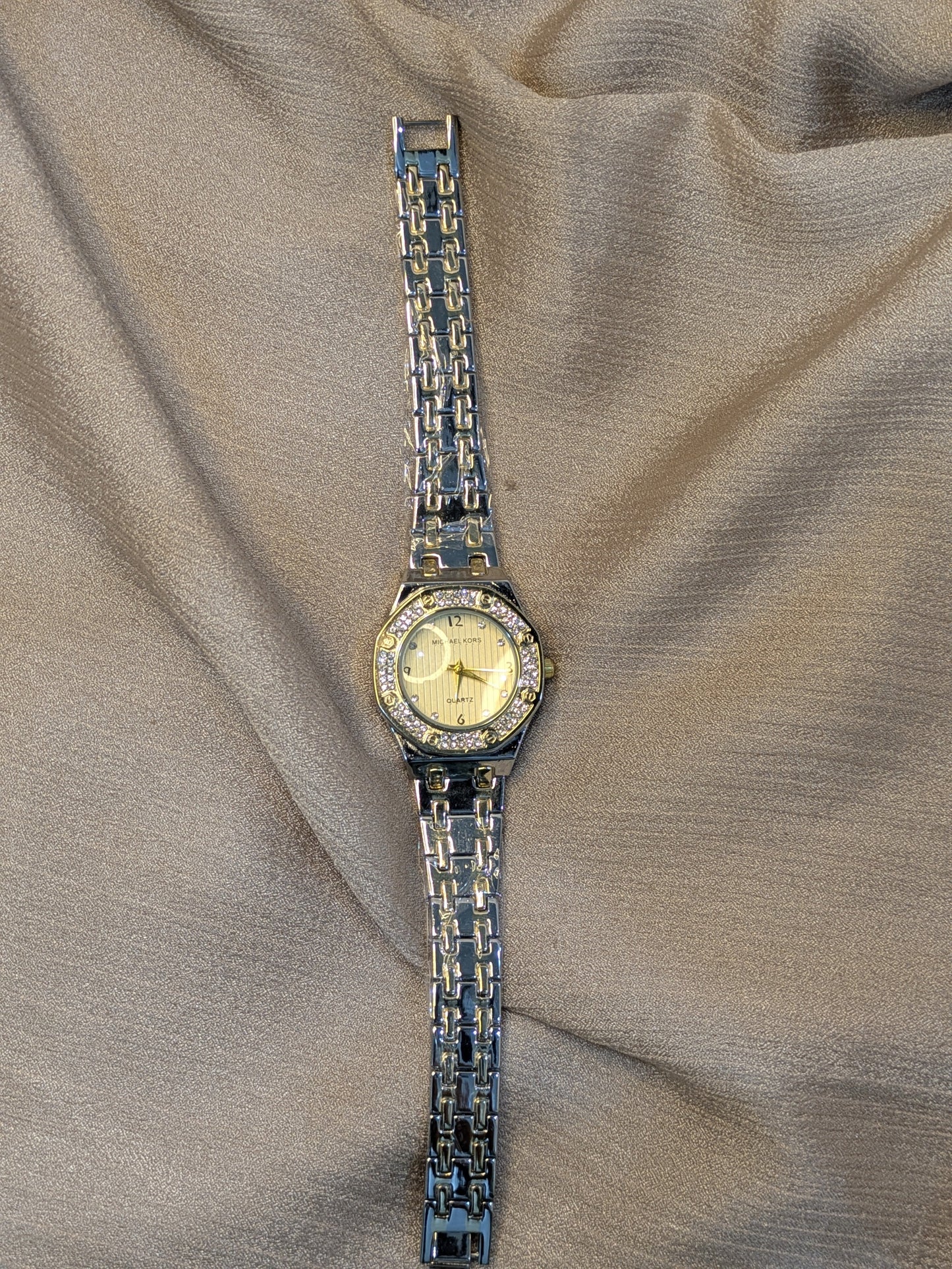 Michael Kors Silver&Gold Edition With Diamond Encrusted Bezel