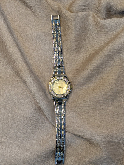 Michael Kors Silver&Gold Edition With Diamond Encrusted Bezel