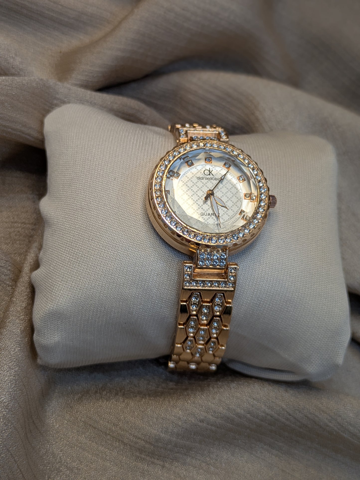 Daniel Klein Rose Gold Edition With Diamond Encrusted Bezel & Strap