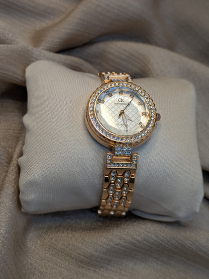 Daniel Klein Rose Gold Edition With Diamond Encrusted Bezel & Strap