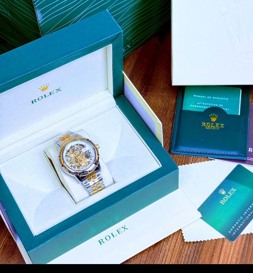 Rolex Two-Tone Style Skeleton Mechanical Dial(Automatic)