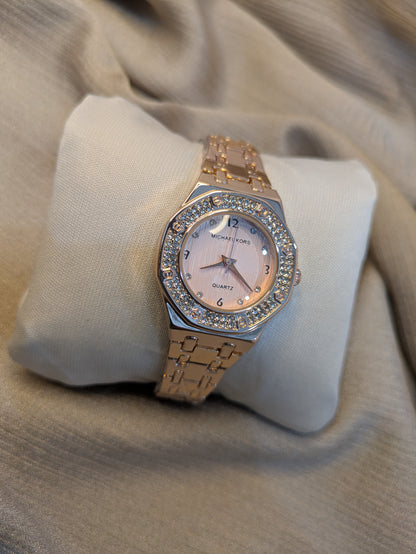 Michael Kors Rose Gold Edition With Diamond Encrusted Bezel